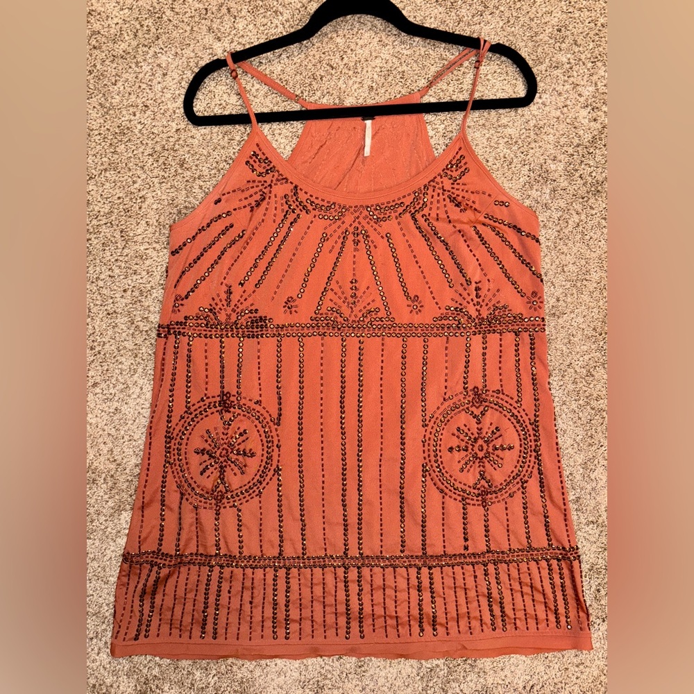 Free People Embellished Rust Dress
